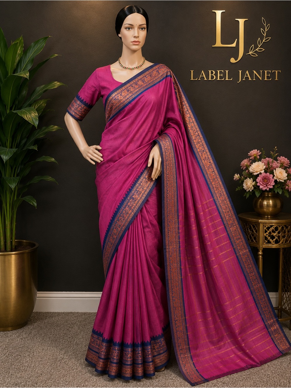 Brand new,Unworn Kalyani cotton saree with Stitched blouse